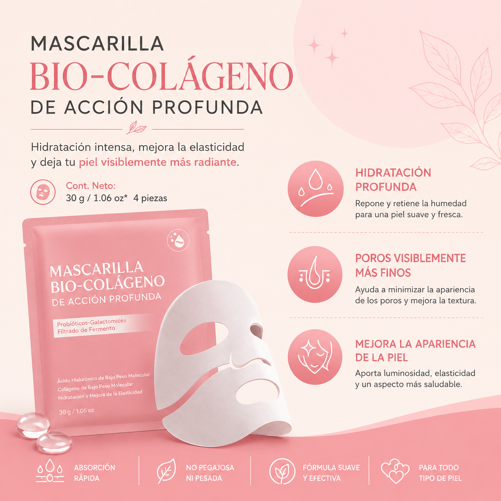 Máscara Led + 4 Mascarillas Bio-Colágeno GRATIS