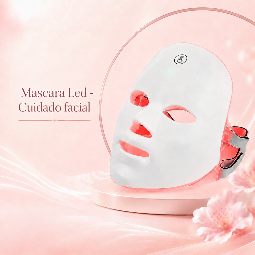 Máscara Facial LED 7 Colores - Cuidado Profesional de la Pie